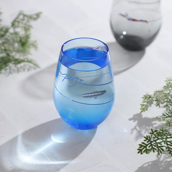 超人吉田藍色設計玻璃杯 圓谷